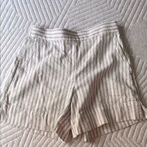 Banana Republic Cream and Navy Striped Women's Shorts